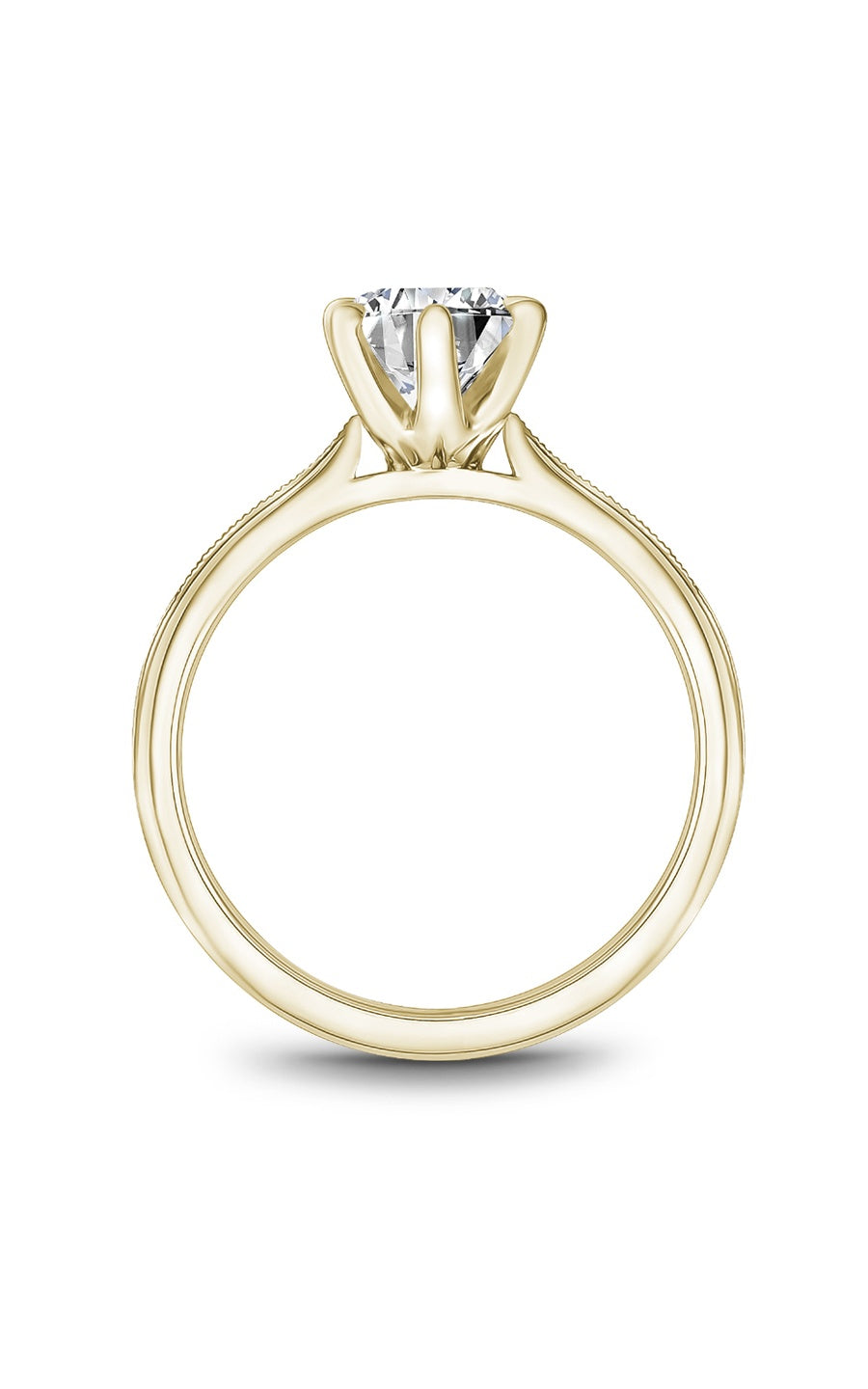 14K Yellow Gold Solitaire Round Engagement Ring