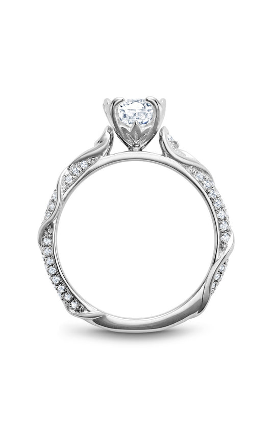 14K White Gold Round Engagement Ring