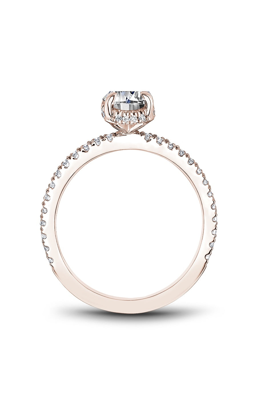 14K Rose Gold Halo Oval Engagement Ring