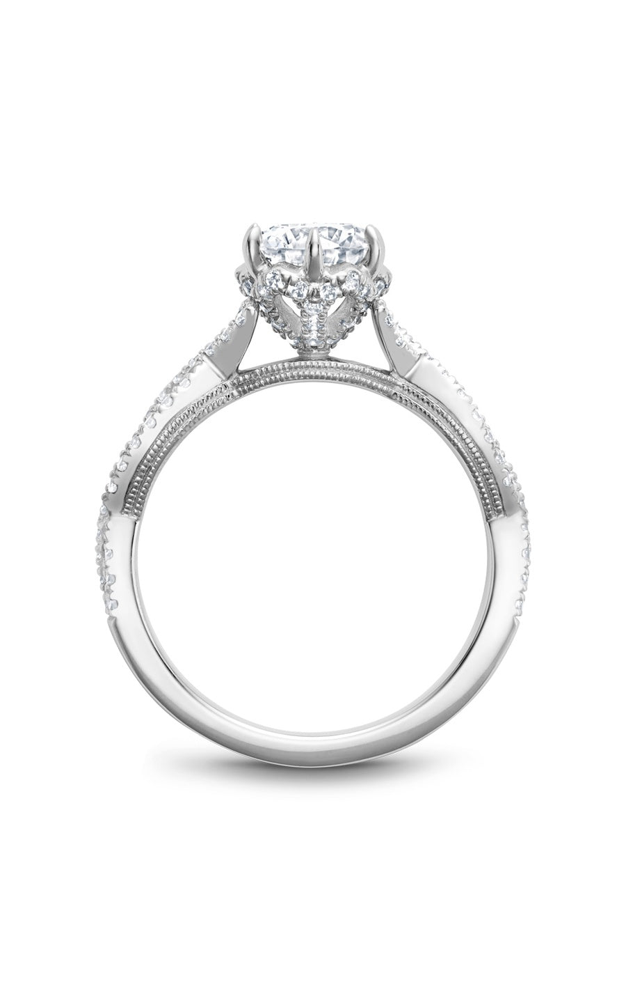 Platinum Sidestone Round Engagement Ring