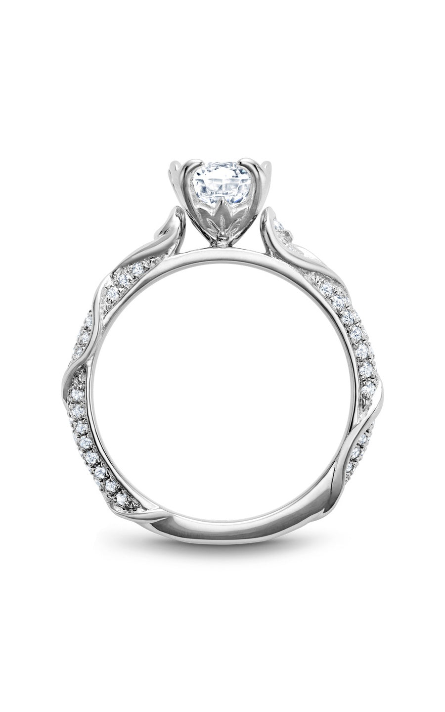 Platinum Sidestone Round Engagement Ring