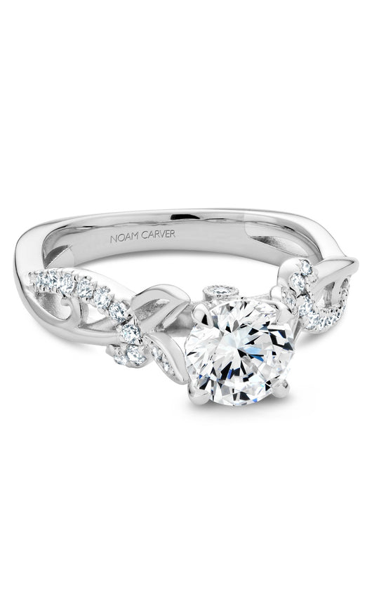 Platinum Sidestone Round Engagement Ring