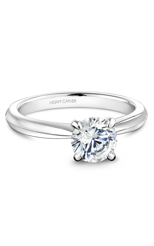 14K White Gold Round Engagement Ring