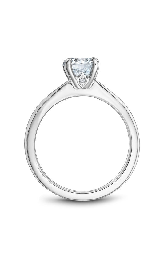 14K White Gold Round Engagement Ring