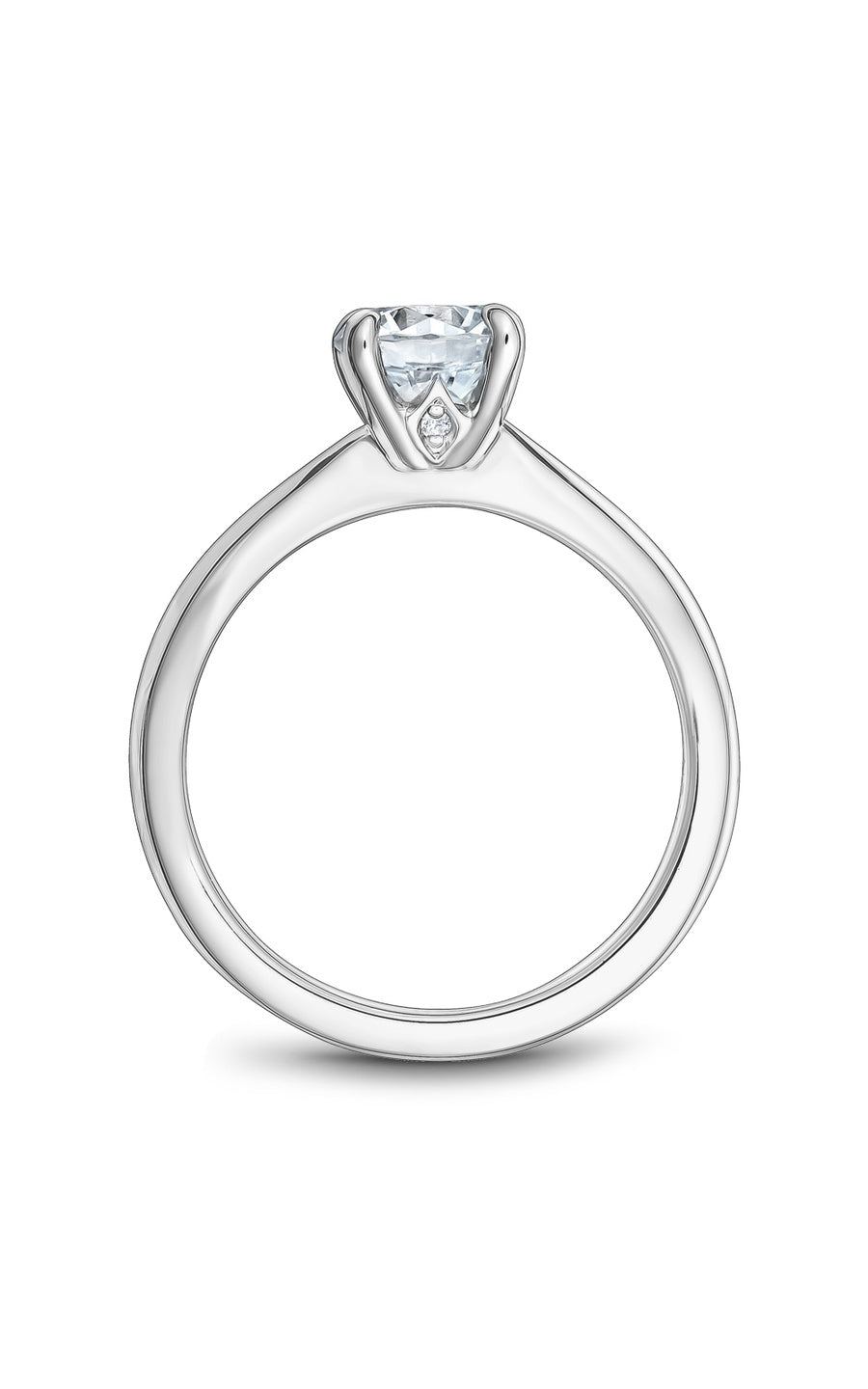 18K White Gold Solitaire Round Engagement Ring