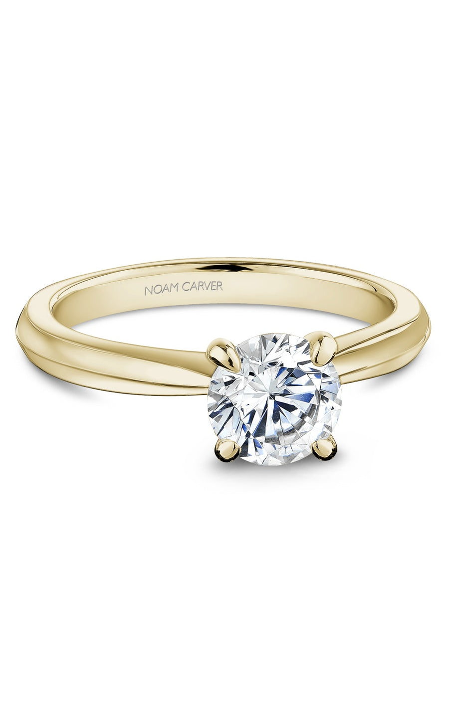 18K Yellow Gold Solitaire Round Engagement Ring