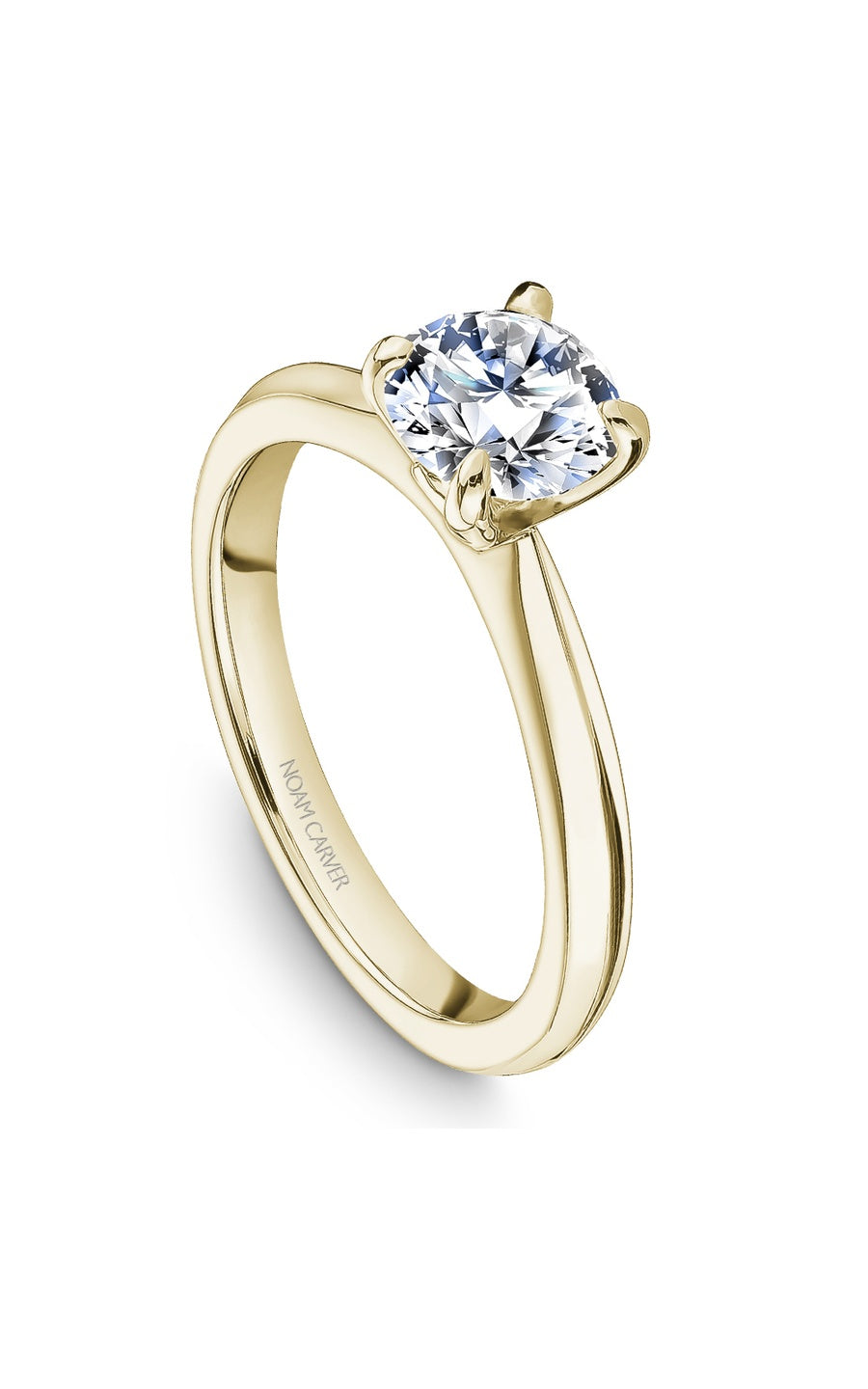 18K Yellow Gold Solitaire Round Engagement Ring