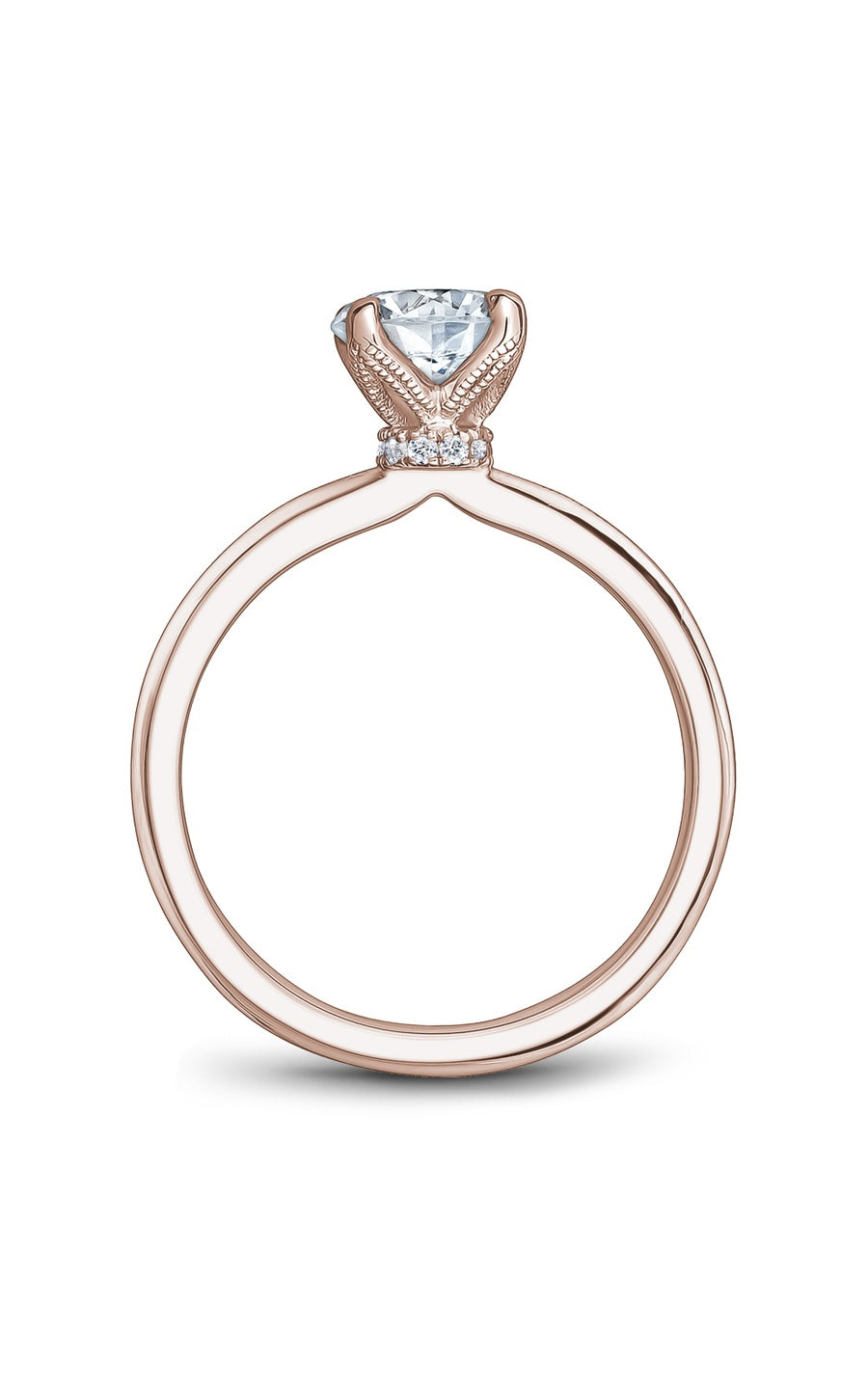 18K Rose Gold Solitaire Round Engagement Ring
