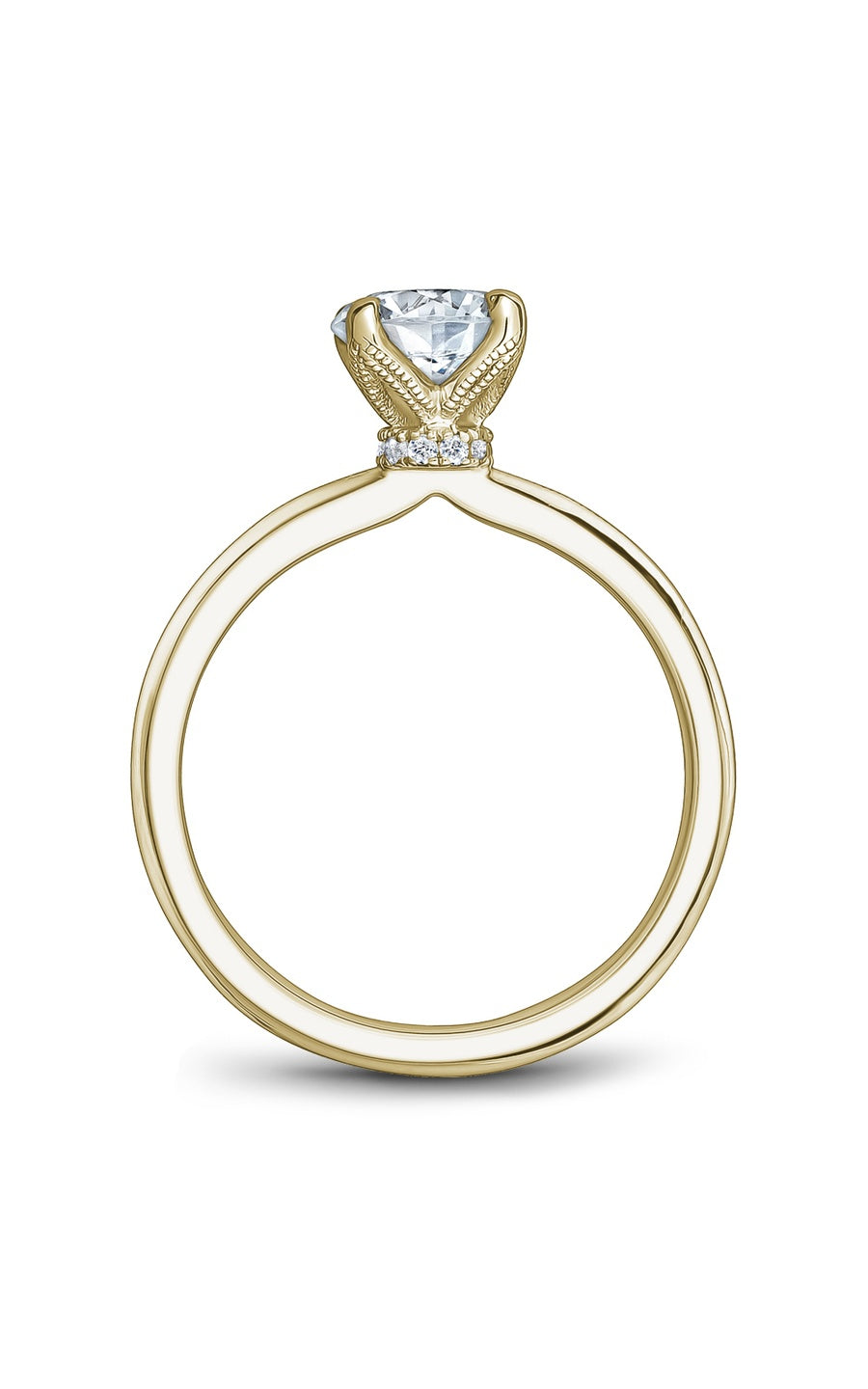 18K Yellow Gold Solitaire Round Engagement Ring