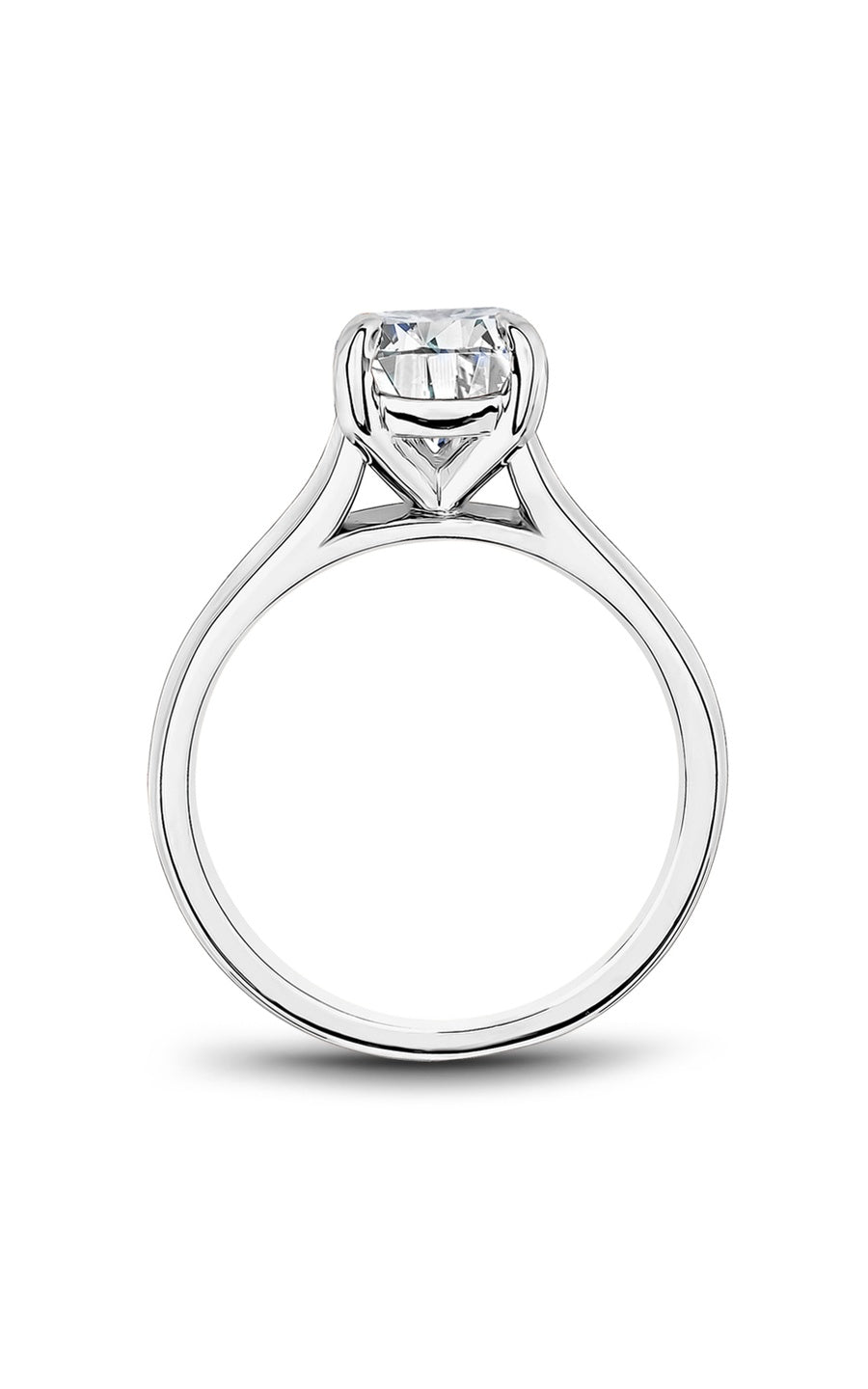 18K White Gold Solitaire Round Engagement Ring