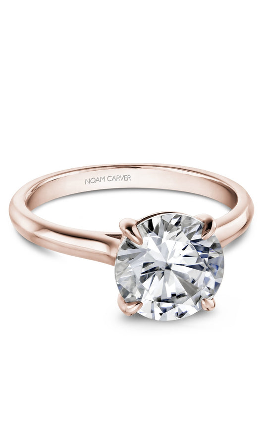 18K Rose Gold Solitaire Round Engagement Ring