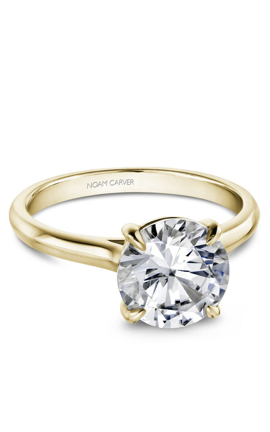 18K Yellow Gold Solitaire Round Engagement Ring