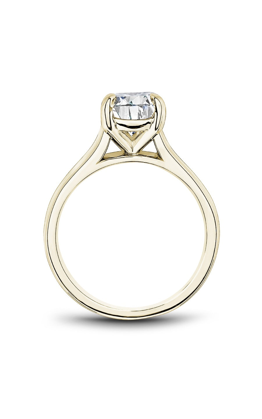 18K Yellow Gold Solitaire Round Engagement Ring