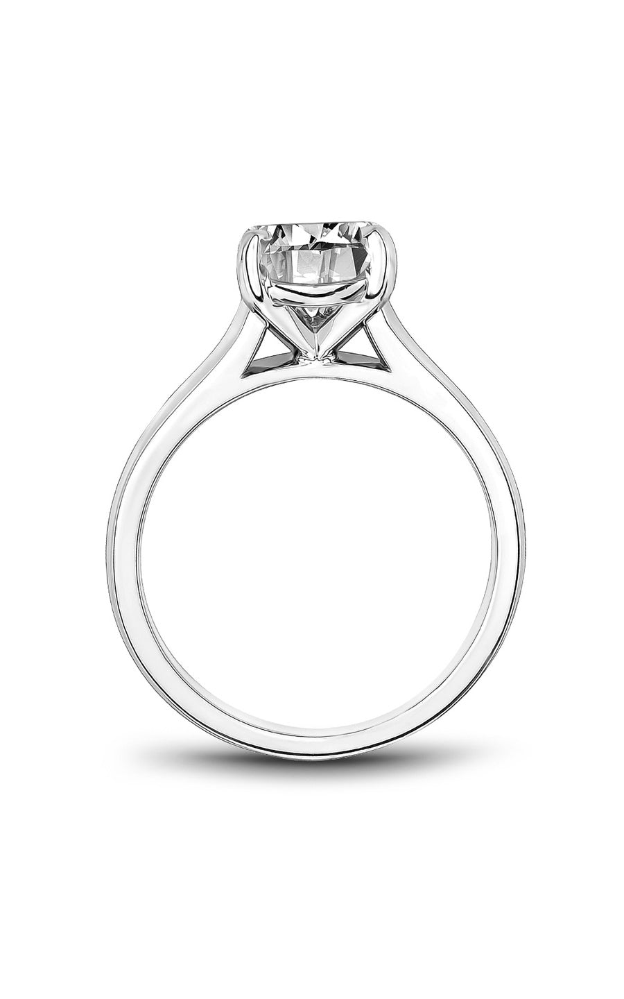 14K White Gold Solitaire Oval Engagement Ring