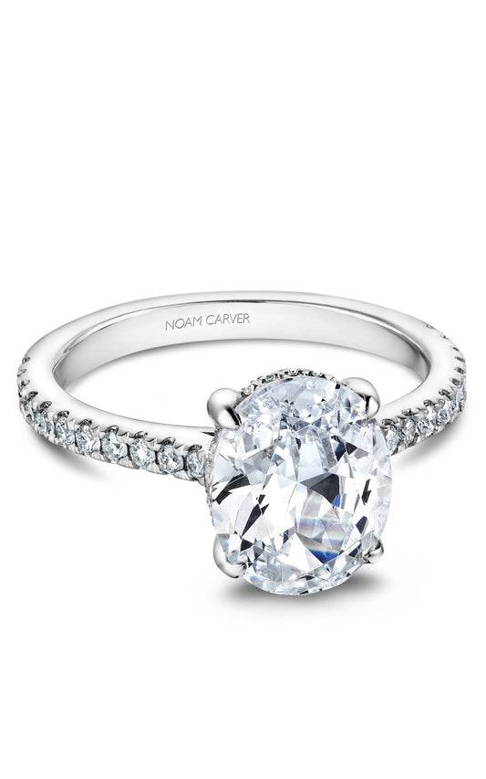 14K White Gold Round Engagement Ring