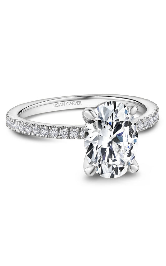 14K White Gold Round Engagement Ring