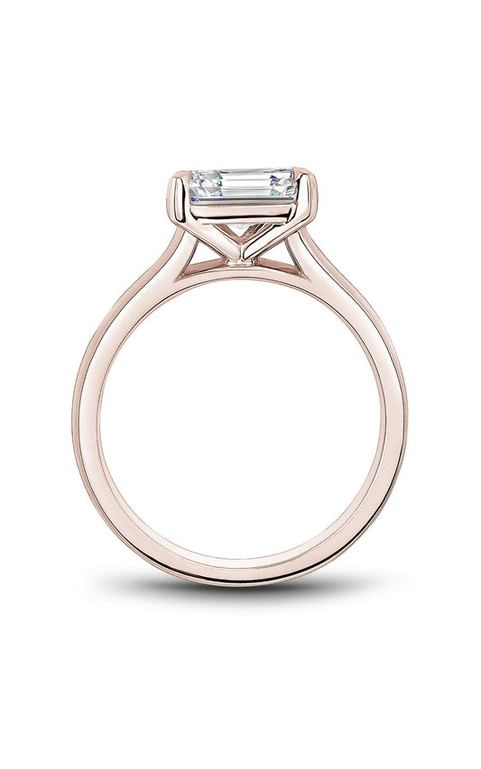 14K Rose Gold Solitaire Emerald Engagement Ring