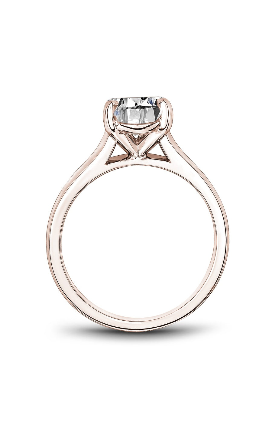 14K Rose Gold Solitaire Oval Engagement Ring