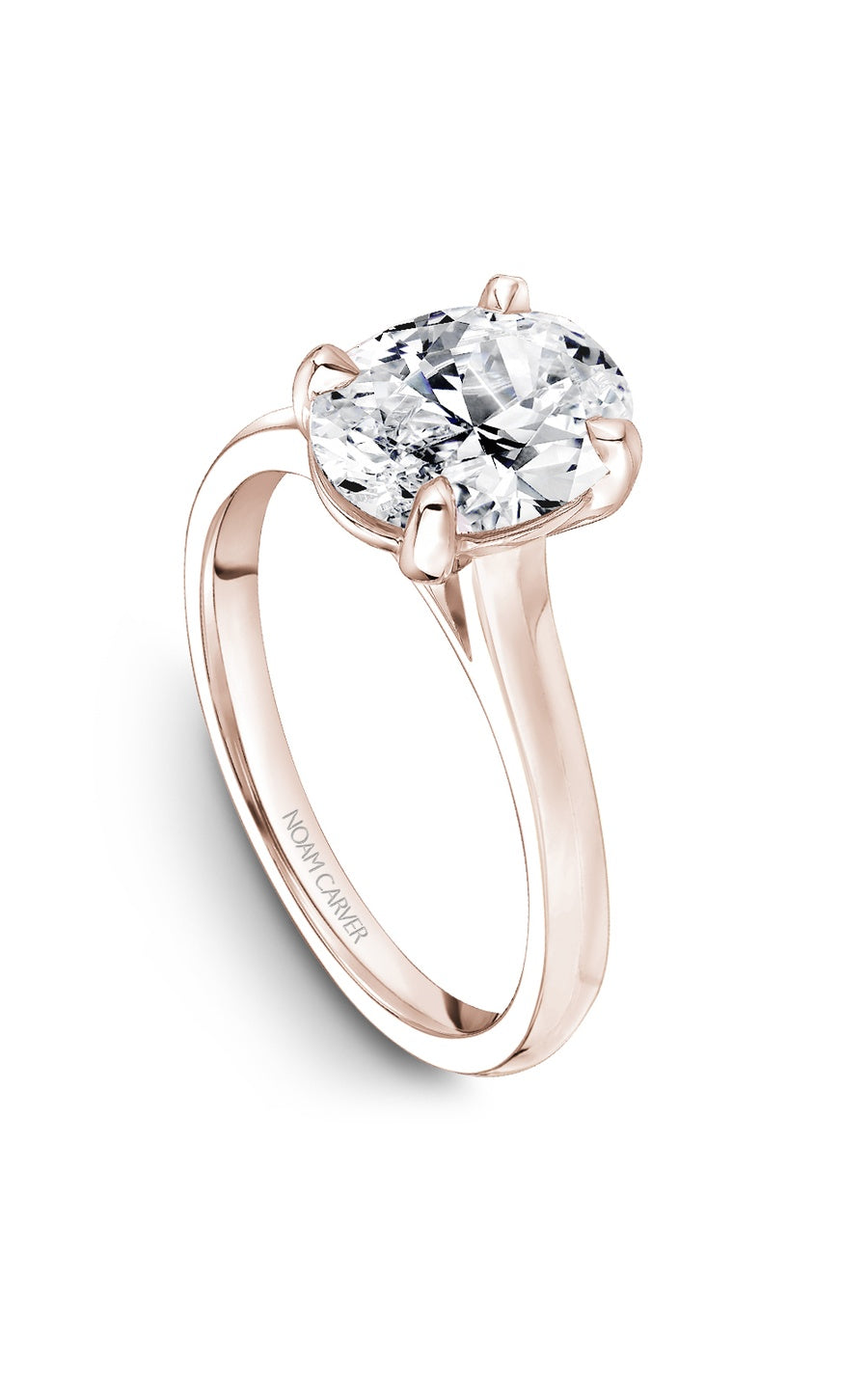 14K Rose Gold Solitaire Oval Engagement Ring