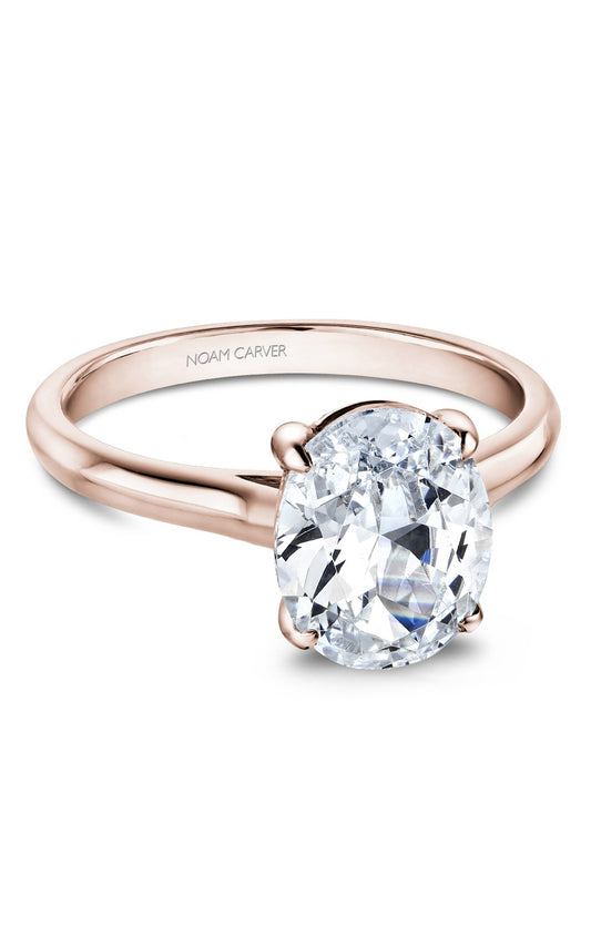 18K Rose Gold Solitaire Oval Engagement Ring