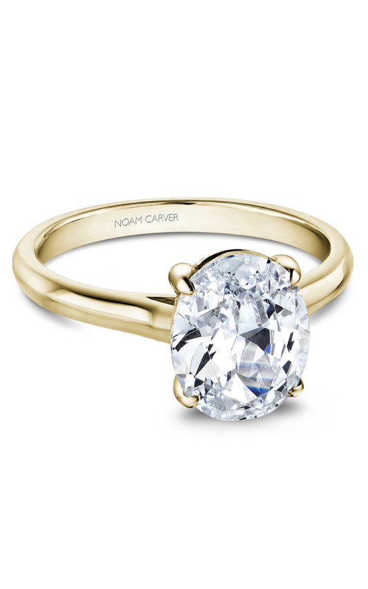 14K Yellow Gold Solitaire Oval Engagement Ring