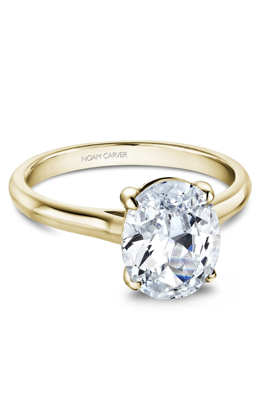 18K Yellow Gold Solitaire Oval Engagement Ring