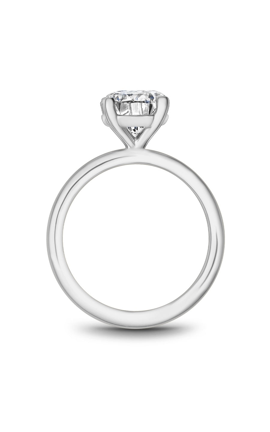 18K White Gold Solitaire Round Engagement Ring