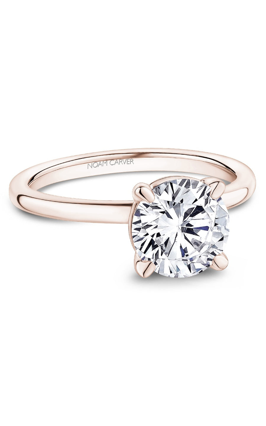 14K Rose Gold Solitaire Round Engagement Ring