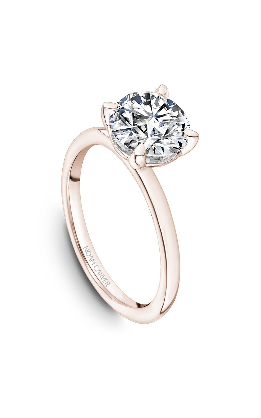 14K Rose Gold Solitaire Round Engagement Ring
