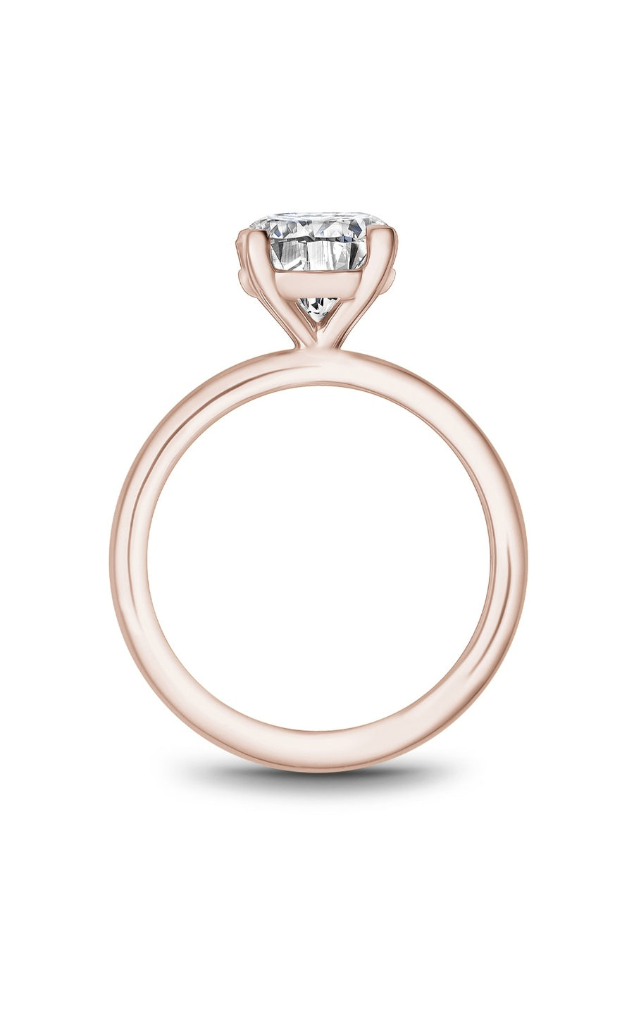 18K Rose Gold Solitaire Round Engagement Ring
