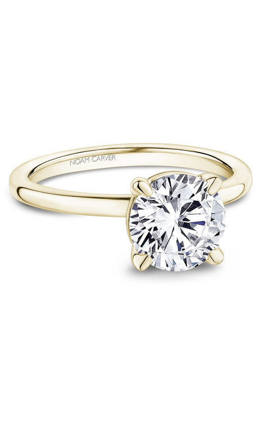 14K Yellow Gold Solitaire Round Engagement Ring