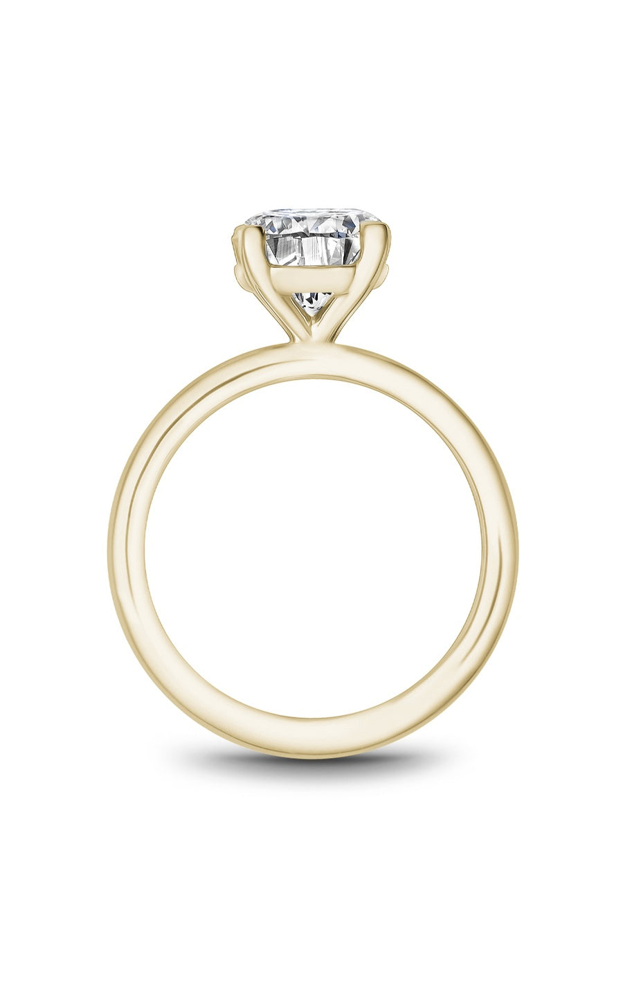 18K Yellow Gold Solitaire Round Engagement Ring
