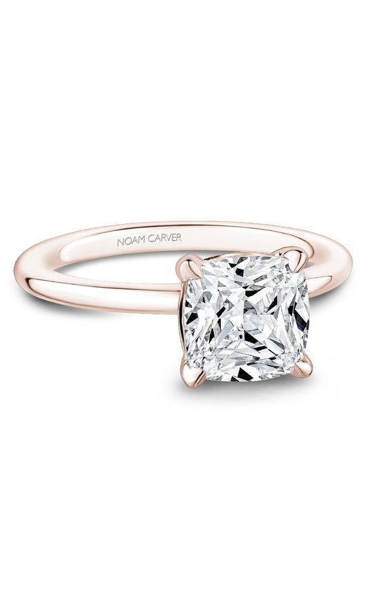14K Rose Gold Solitaire Cushion Engagement Ring