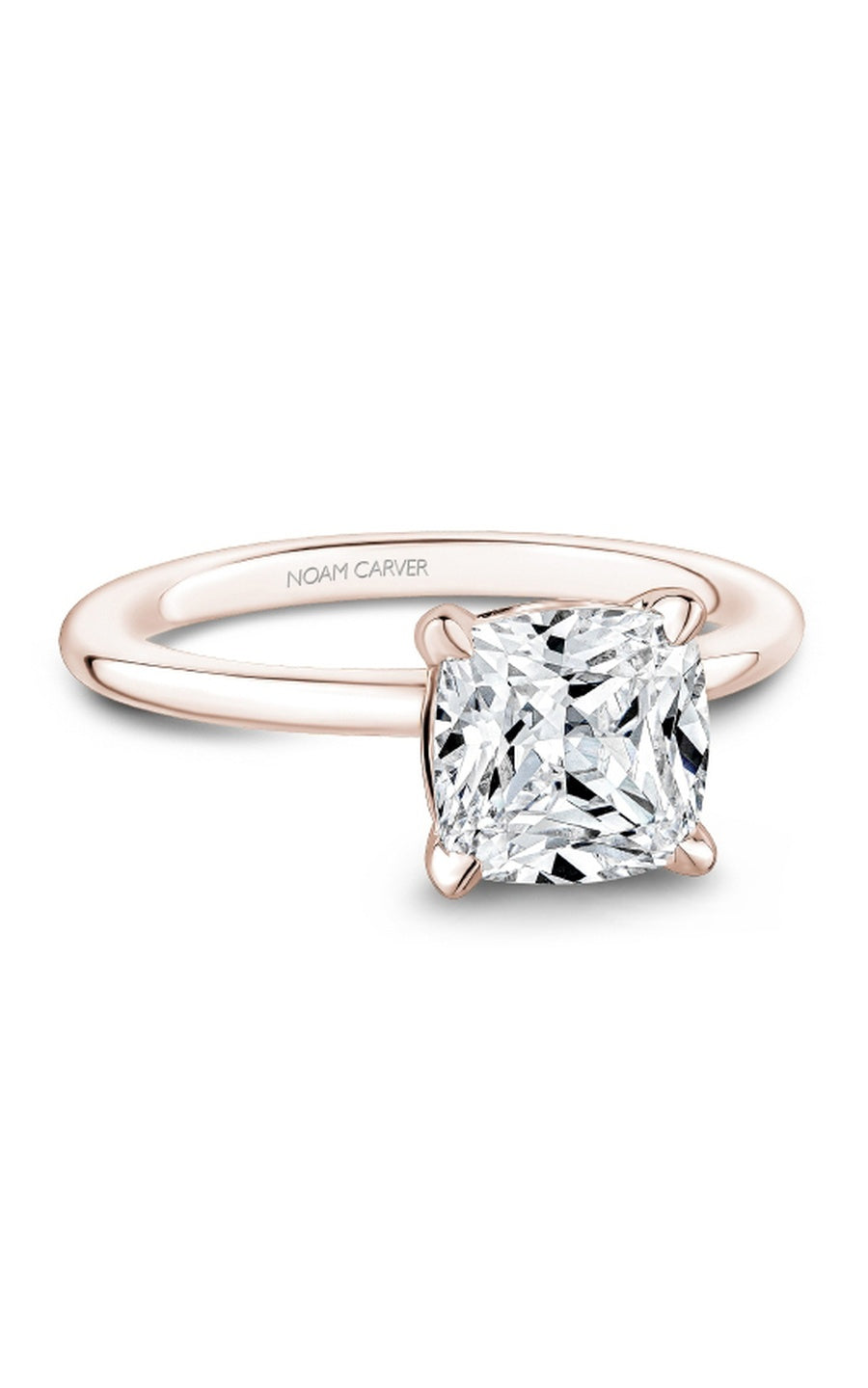 18K White Gold Solitaire Cushion Engagement Ring