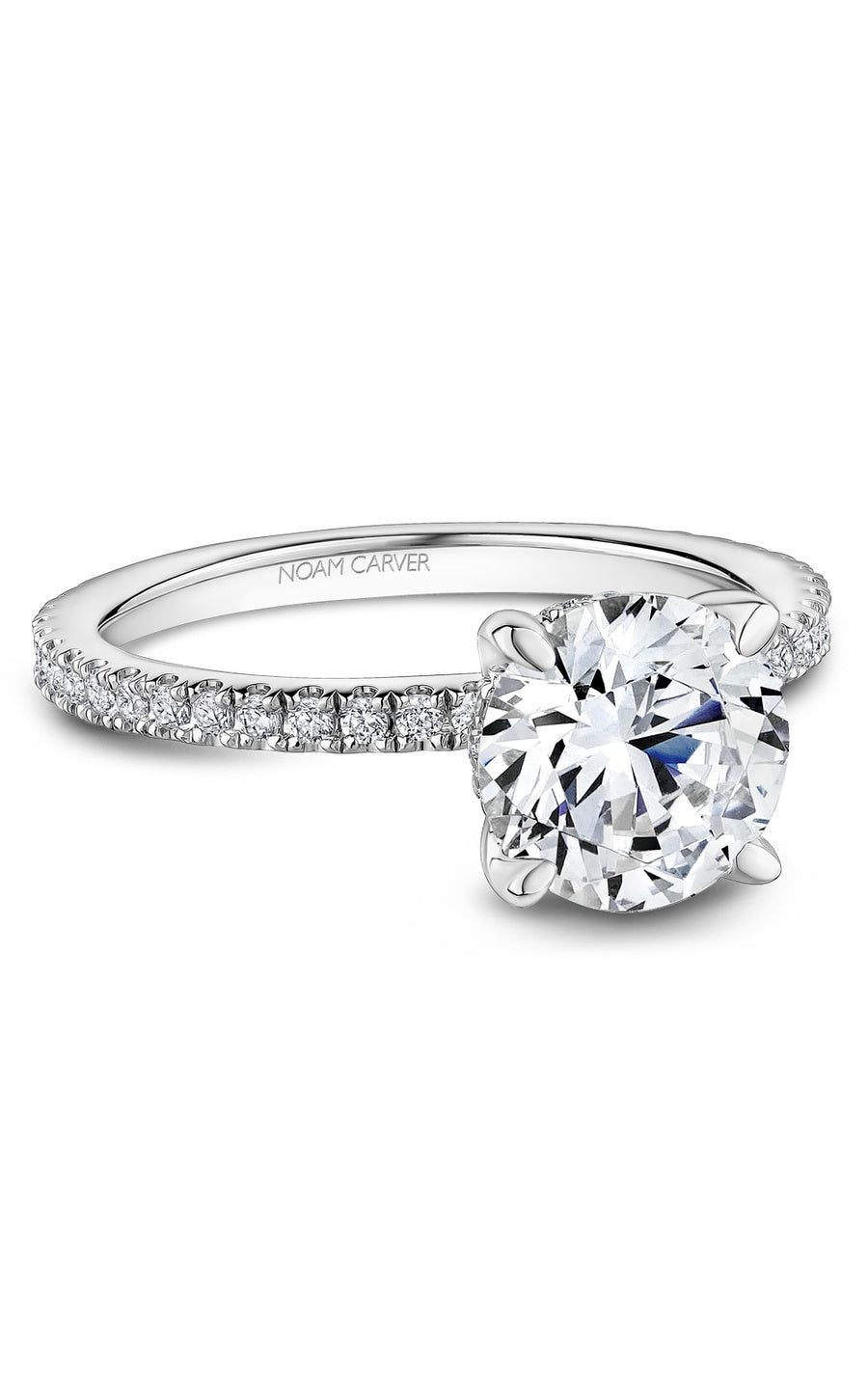Platinum Sidestone Round Engagement Ring