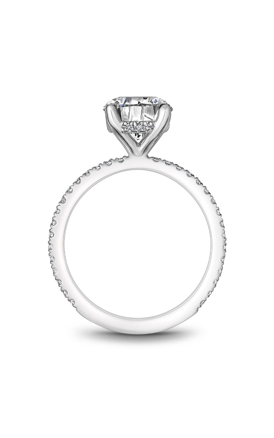 Platinum Sidestone Round Engagement Ring