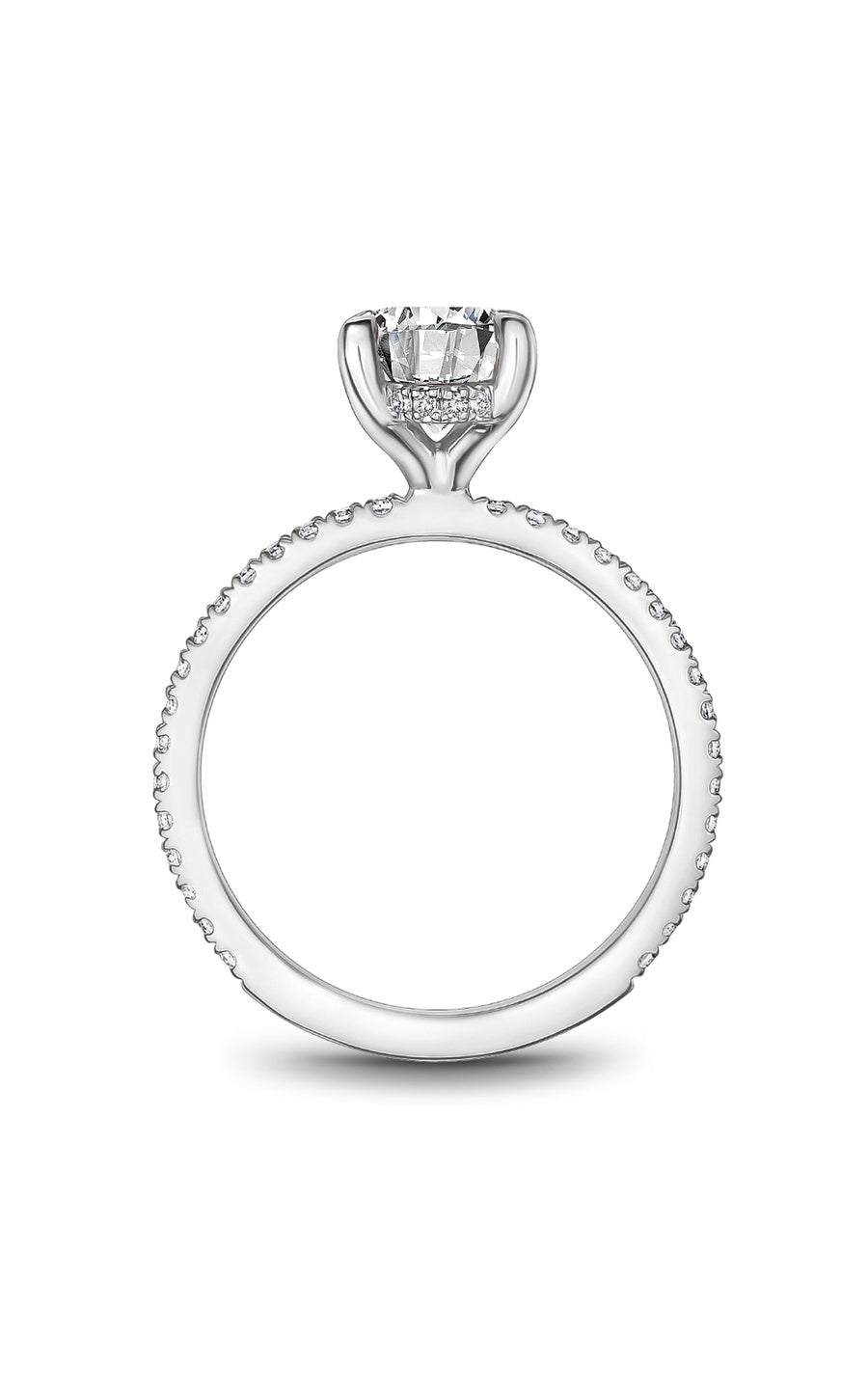 Platinum Sidestone Round Engagement Ring