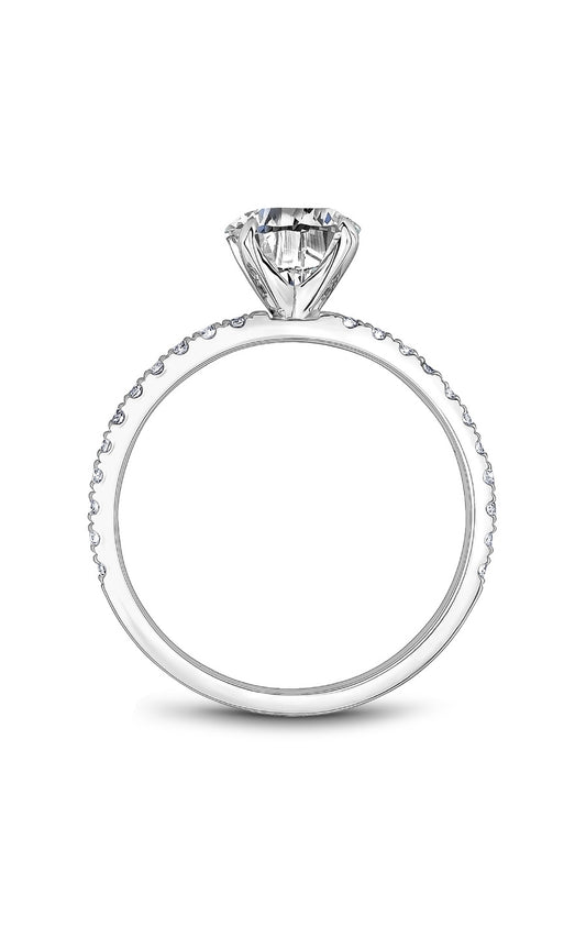 Platinum Sidestone Round Engagement Ring