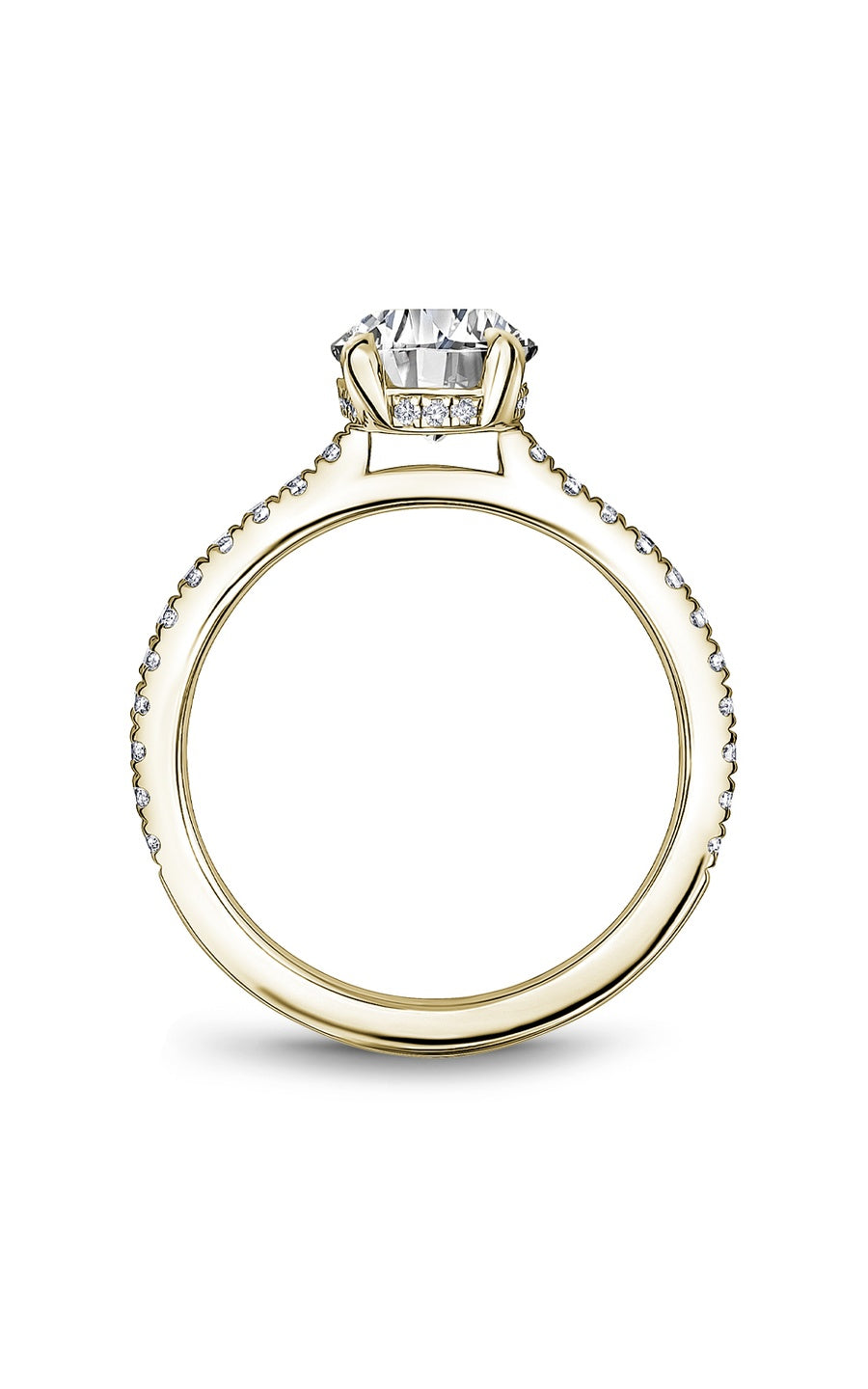 14K Yellow Gold Sidestone Oval Engagement Ring