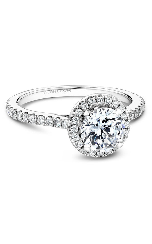14K White Gold Round Engagement Ring