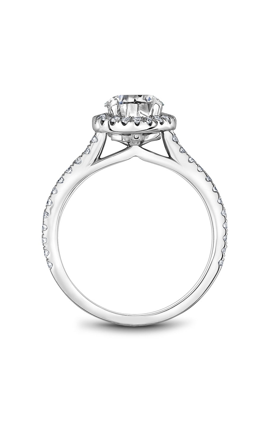 14K White Gold Halo Round Engagement Ring