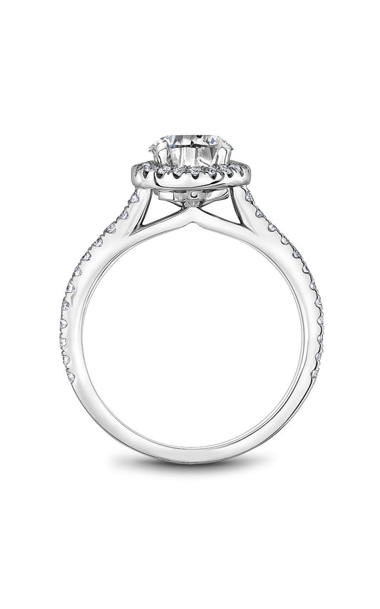 14K White Gold Halo Round Engagement Ring