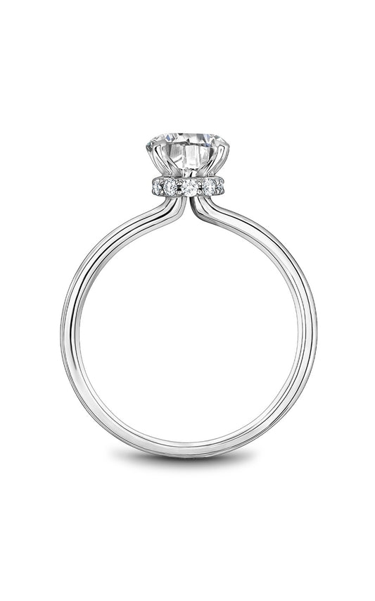 14K White Gold Round Engagement Ring
