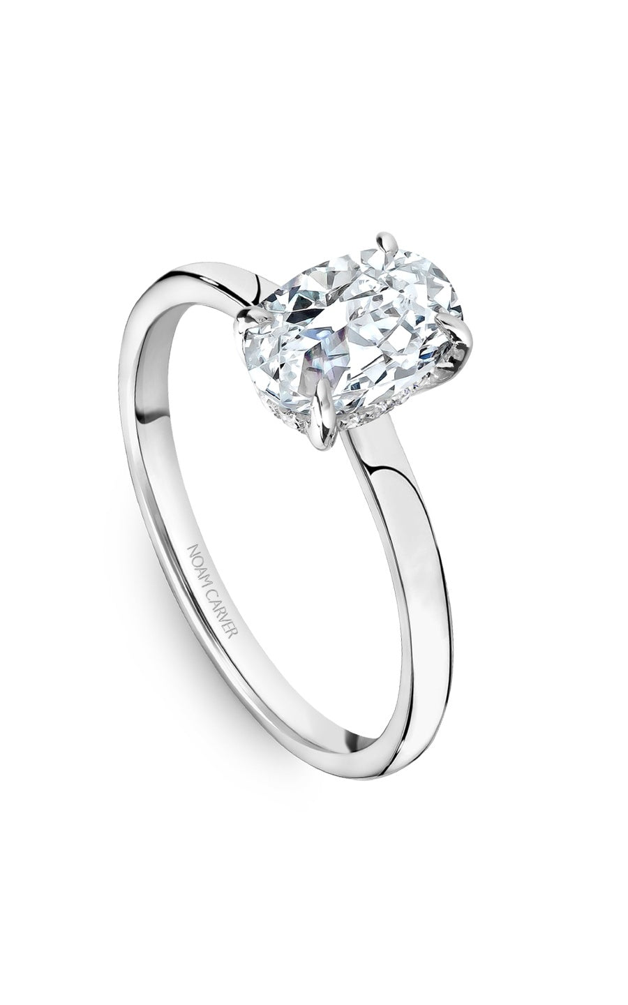 14K White Gold Solitaire Round Engagement Ring