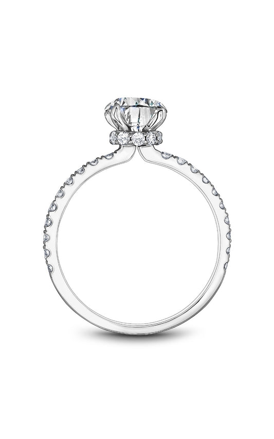 14K White Gold Round Engagement Ring