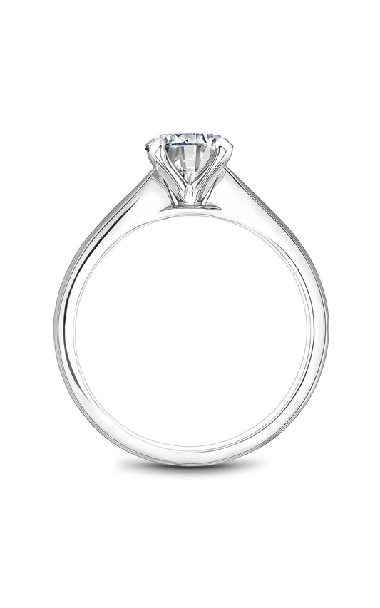 14K White Gold Solitaire Round Engagement Ring