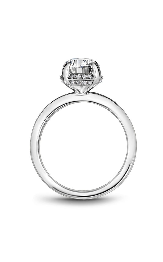 14K White Gold Halo Oval Engagement Ring