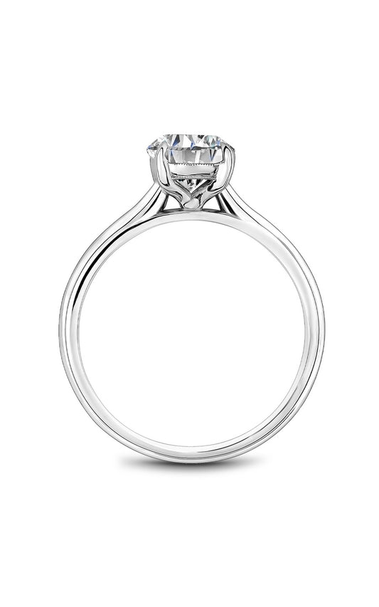 14K White Gold Solitaire Round Engagement Ring