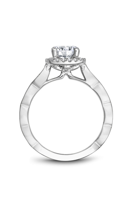 14K White Gold Halo Round Engagement Ring