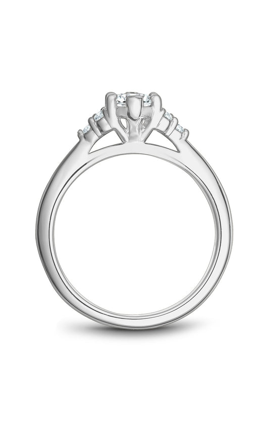 14K White Gold Sidestone Marquise Engagement Ring